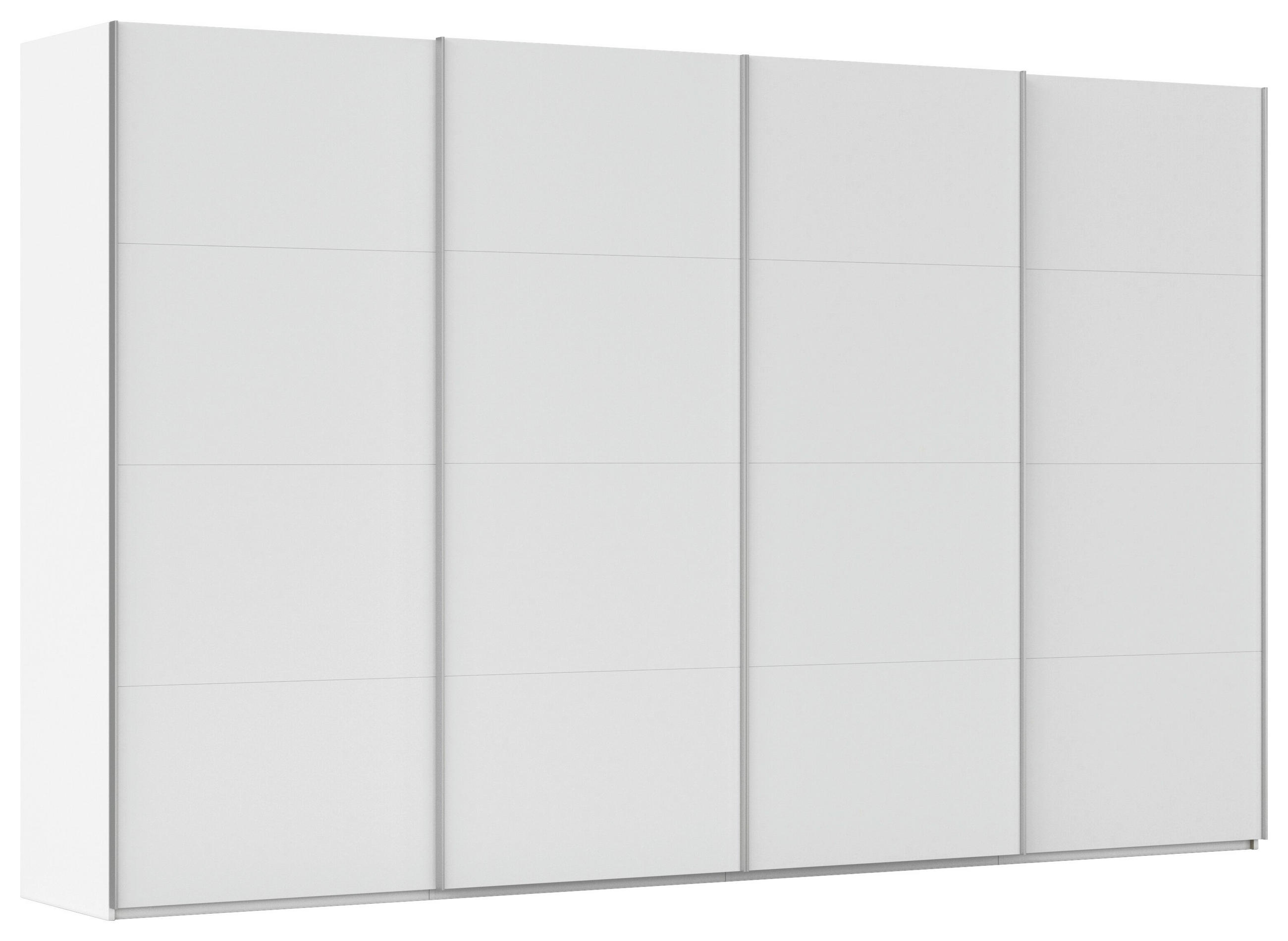 SCHWEBETÜRENSCHRANK 360/223/68 cm 4-türig Weiß  - Alufarben/Weiß, Basics, Holzwerkstoff/Metall (360/223/68cm) - Novel