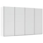 SCHWEBETÜRENSCHRANK 360/223/68 cm 4-türig Weiß  - Alufarben/Weiß, Basics, Holzwerkstoff/Metall (360/223/68cm) - Novel