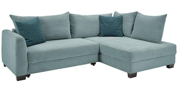 ECKSOFA in Cord Blaugrau  - Blaugrau/Petrol, KONVENTIONELL, Holz/Textil (267/181cm) - Carryhome