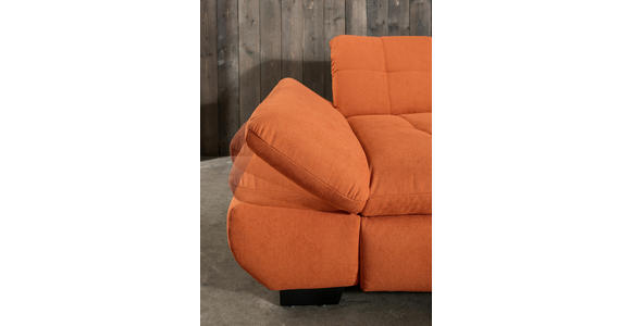 ECKSOFA in Mikrofaser Orange  - Schwarz/Orange, Design, Textil/Metall (290/198cm) - Xora