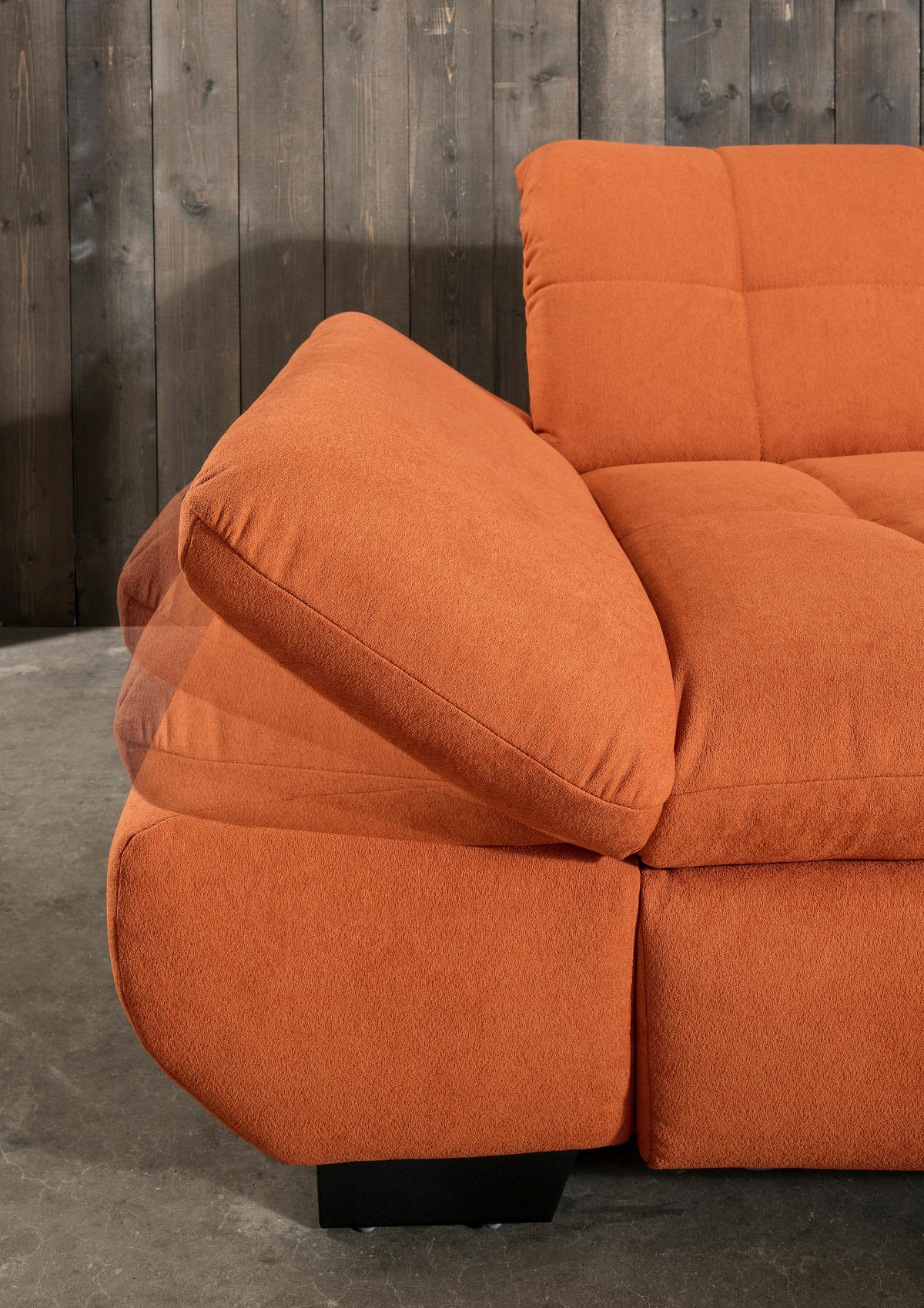 ECKSOFA in Mikrofaser Orange  - Schwarz/Orange, Design, Textil/Metall (290/198cm) - Xora
