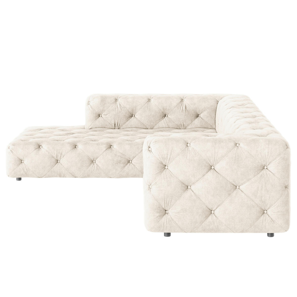 ECKSOFA Mikrofaser Creme  - Creme/Schwarz, Design, Kunststoff/Textil (228/325cm) - P & B