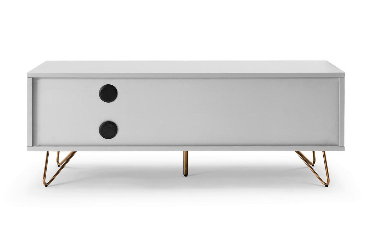 LOWBOARD  in 120/45/40 cm  - Messingfarben/Weiß, Design, Holzwerkstoff/Metall (120/45/40cm) - Livetastic