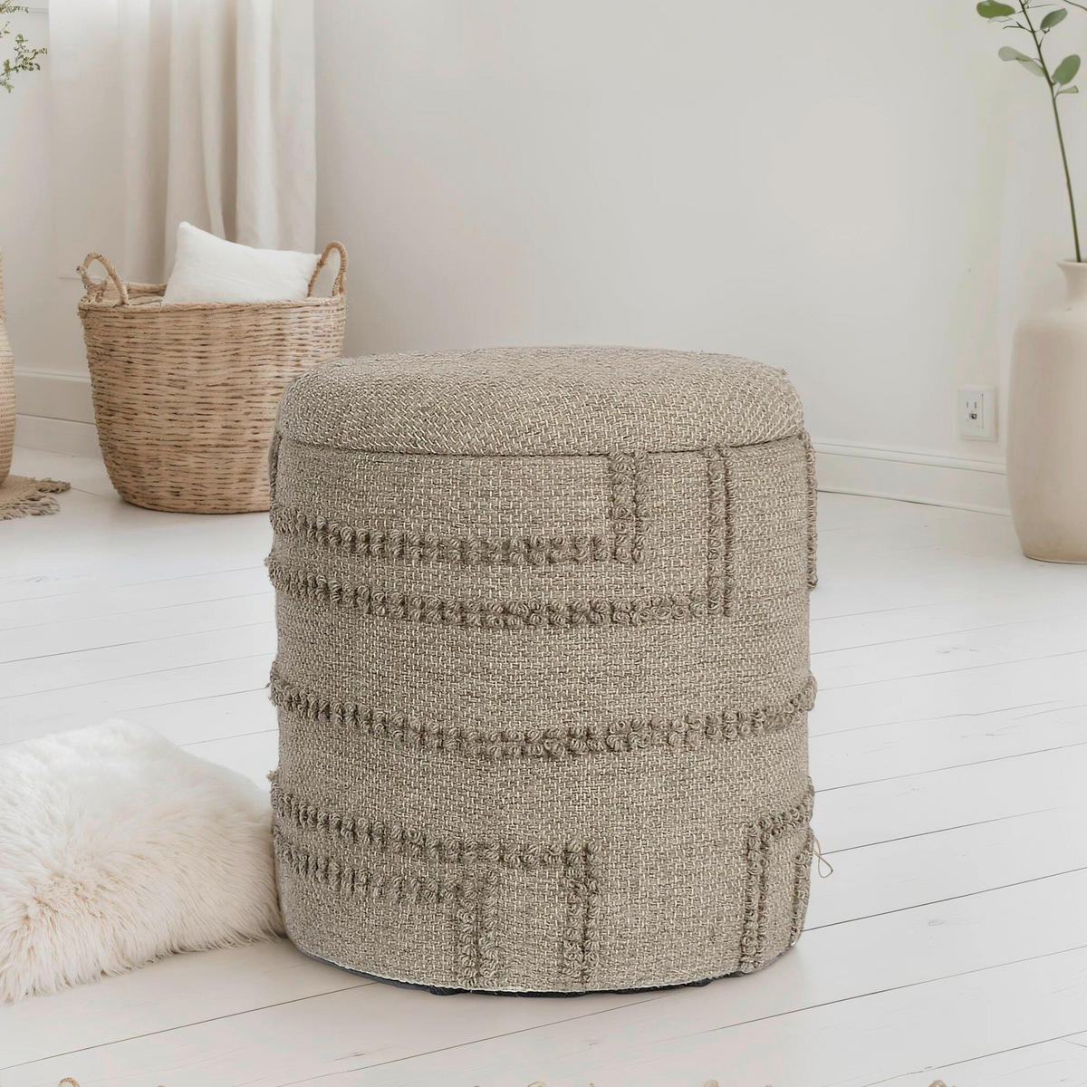 HOCKER Braun  - Braun, Design, Textil (40/45/40cm) - MID.YOU