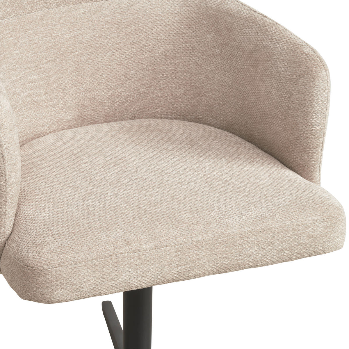 ARMLEHNSTUHL  in Eisen Webstoff  - Beige/Schwarz, KONVENTIONELL, Holz/Textil (58,5/85/63cm) - Livetastic