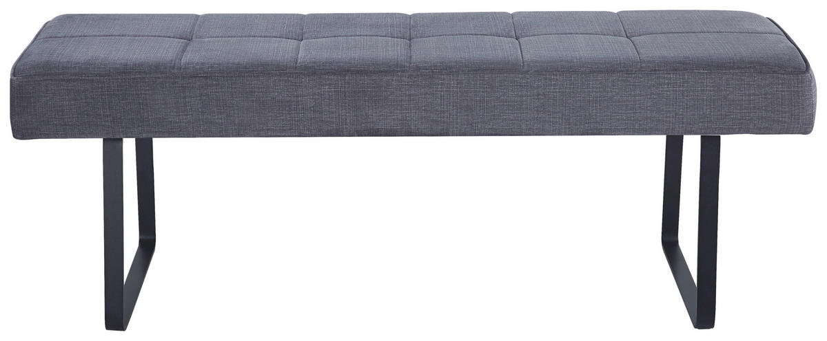 SITZBANK in Metall, Textil Dunkelgrau  - Dunkelgrau/Schwarz, KONVENTIONELL, Textil/Metall (140/49/47cm) - MID.YOU