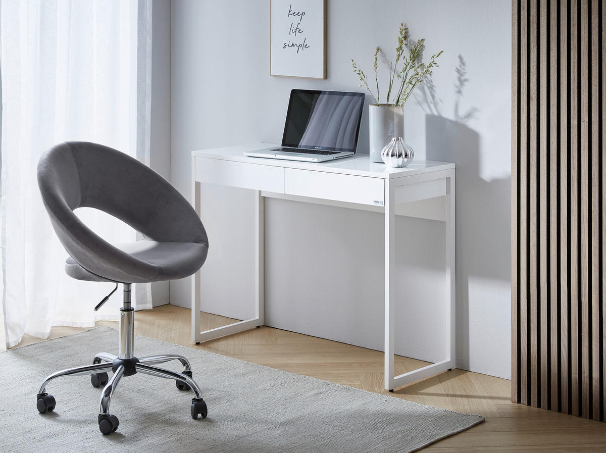 SCHREIBTISCH 102/40/76 cm  in Weiß  - Weiß, Design, Holzwerkstoff/Metall (102/40/76cm) - Hom`in