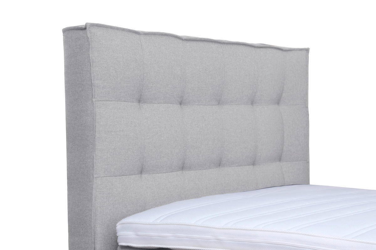 BOXSPRINGBETT 120/200 cm  in Hellgrau  - Chromfarben/Hellgrau, Konventionell, Kunststoff/Textil (120/200cm) - Boxxx
