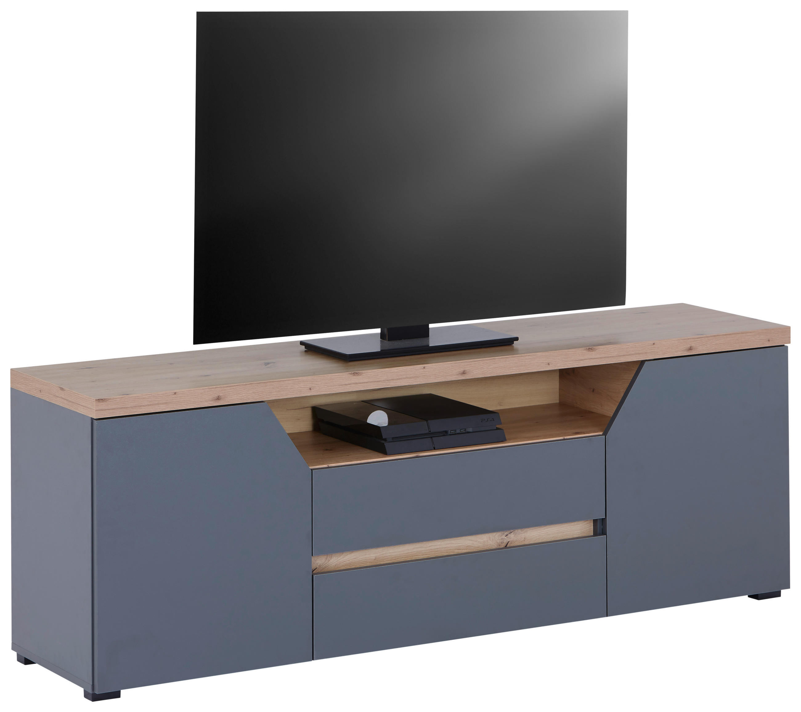 TV MIZICA antracit, hrast artisan  - črna/bela, Moderno, umetna masa/leseni material (160/58,4/40cm) - MID.YOU