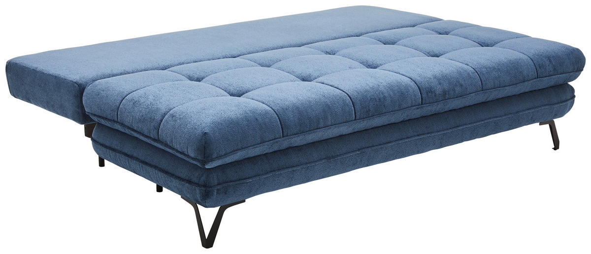 SCHLAFSOFA in Textil Dunkelblau  - Schwarz/Dunkelblau, Design, Textil/Metall (205/79-96/95cm) - Novel