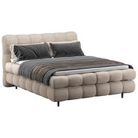 BOXBETT 160/200 cm  in Creme  - Creme/Schwarz, Design, Textil/Metall (160/200cm) - Ti'me