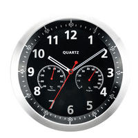 WANDUHR Rot, Schwarz, Weiss  - Weiss/Rot, Basics, Glas/Kunststoff (34,7cm) - Ambia Home