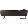 ECKBANK 178/237 cm in Anthrazit - Anthrazit/Schwarz, Design, Leder/Textil (178/237cm) - Novel