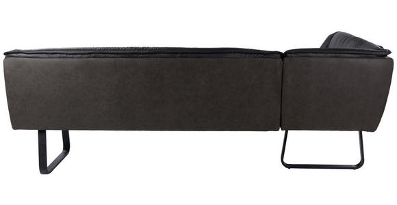 ECKBANK 178/237 cm in Anthrazit - Anthrazit/Schwarz, Design, Leder/Textil (178/237cm) - Novel
