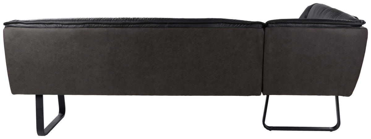 HÖRNBÄNK 178/237 cm  i antracit  - svart/antracit, Design, metall/läder (178/237cm) - Novel