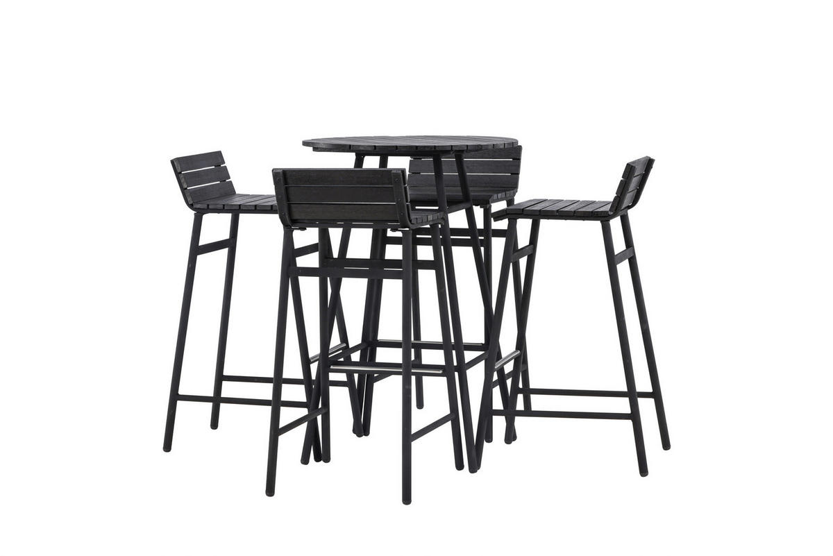 TRÄDGÅRDSBAR SET 5 delar    - svart, Modern, metall/trä (65/95cm) - Gardenson