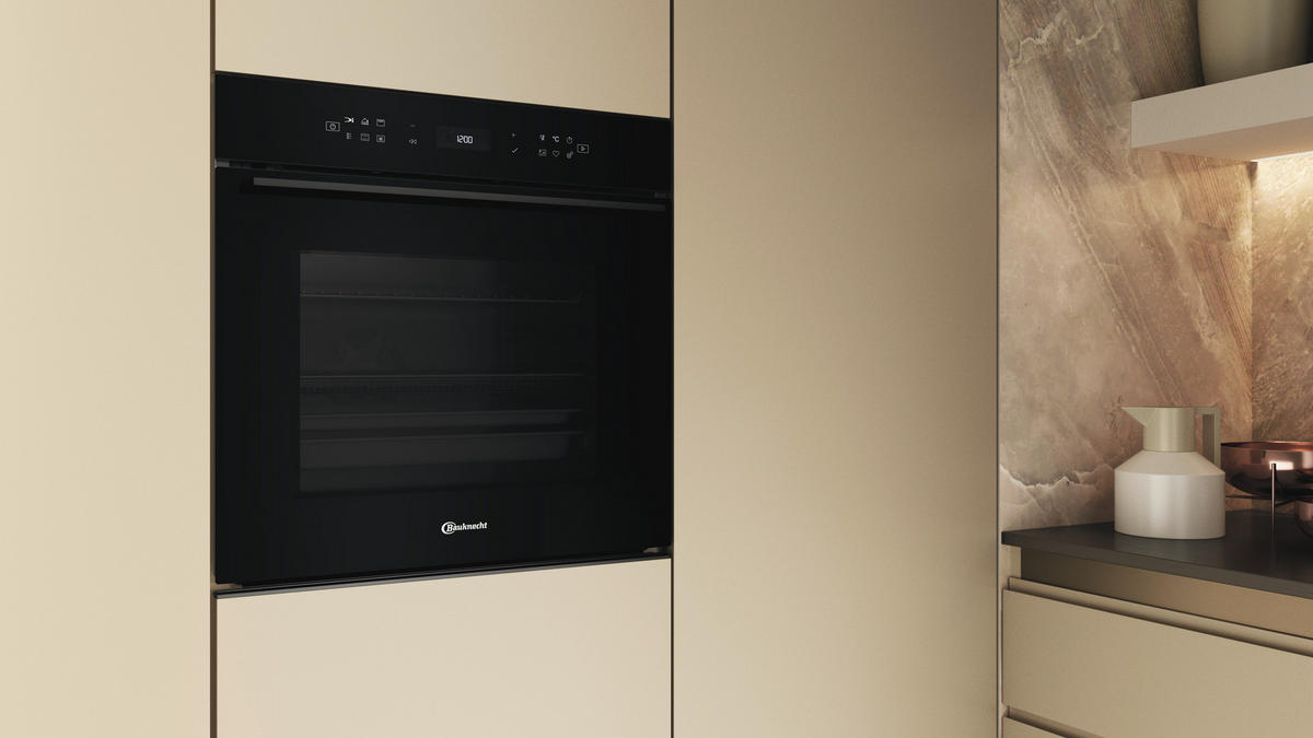 EINBAUBACKOFEN BBI78PT1SK  - Schwarz, Basics, Glas/Metall (59,5/59,7/56,4cm) - Bauknecht