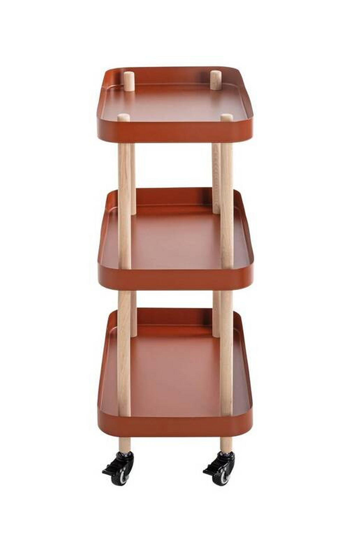 SERVÍROVACÍ VOZÍK, přírodní barvy, červená, barvy buku, 50/30/76 cm - přírodní barvy/barvy buku, Moderní, kov/dřevo (50/30/76cm)