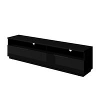 LOWBOARD Tuluza 199,9/50,6/40,5 cm 2 Schublade(n) stehend  - Schwarz Hochglanz/Schwarz, Design, Holzwerkstoff/Metall (199,9/50,6/40,5cm) - MID.YOU