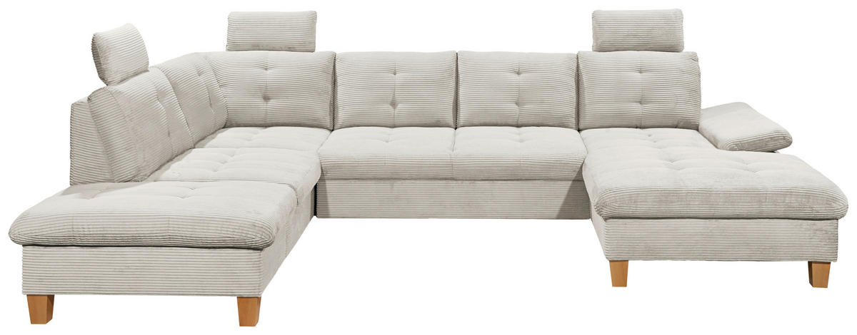 WOHNLANDSCHAFT in Cord Beige  - Eichefarben/Beige, Konventionell, Holz/Textil (220/324/170cm) - MID.YOU