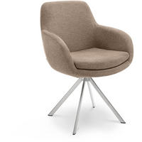 ARMLEHNSTUHL  in Edelstahl Webstoff  - Hellbraun/Edelstahlfarben, Design, Textil/Metall (62/86/66cm) - Musterring