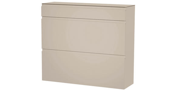 SCHUHKIPPER - Taupe, Design, Glas/Holzwerkstoff (110/96/33cm) - Moderano