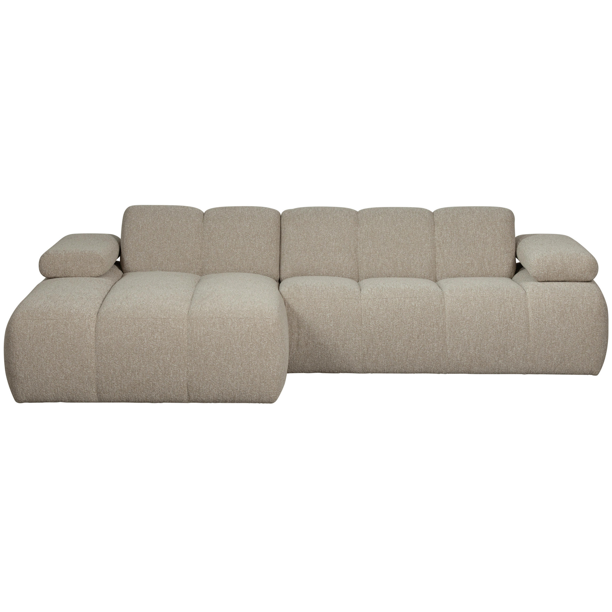 ECKSOFA Mojo Beige Bouclé - Beige/Schwarz, Design, Kunststoff/Textil (160/284cm) - Livetastic