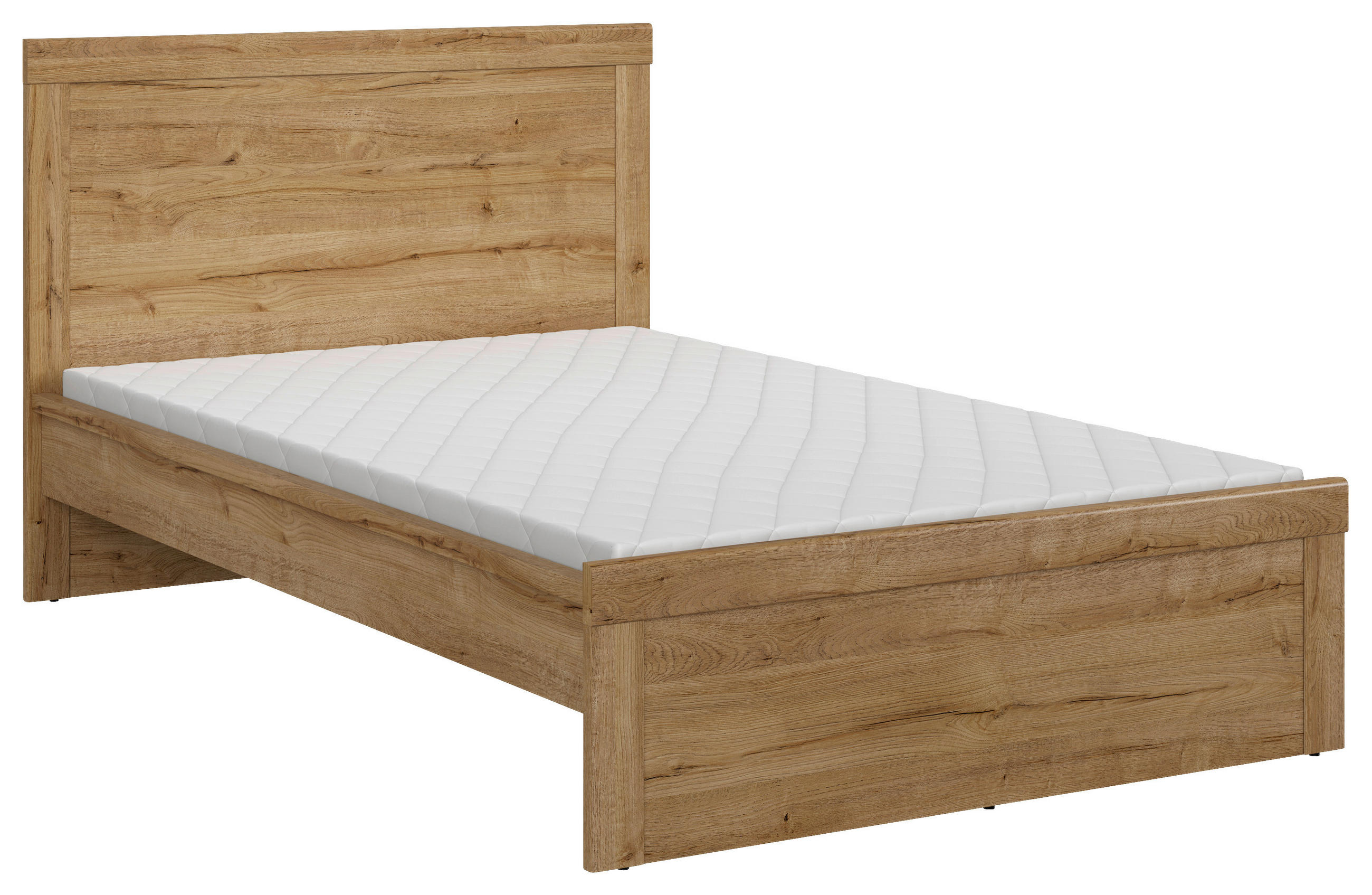 BETT 120/200 cm  in Eichefarben  - Eichefarben/Schwarz, MODERN (120/200cm) - MID.YOU
