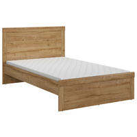 ÁGY 120/200 cm  tölgyfa  - fekete/tölgyfa, Modern, faalapú anyag (120/200cm) - MID.YOU