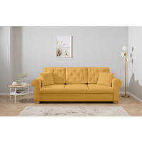 SCHLAFSOFA in Chenille Gelb  - Gelb/Buchefarben, Design, Holz/Textil (240/94/98cm) - MID.YOU