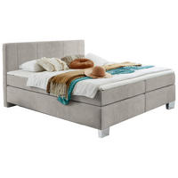 BOXSPRINGBETT 180/200 cm  in Silberfarben  - Chromfarben/Silberfarben, Konventionell, Kunststoff/Textil (180/200cm) - Hom`in