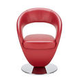 STUHL in Echtleder pigmentiert Leder - Edelstahlfarben/Rot, Design, Leder/Metall (62/86/61cm) - Moderano