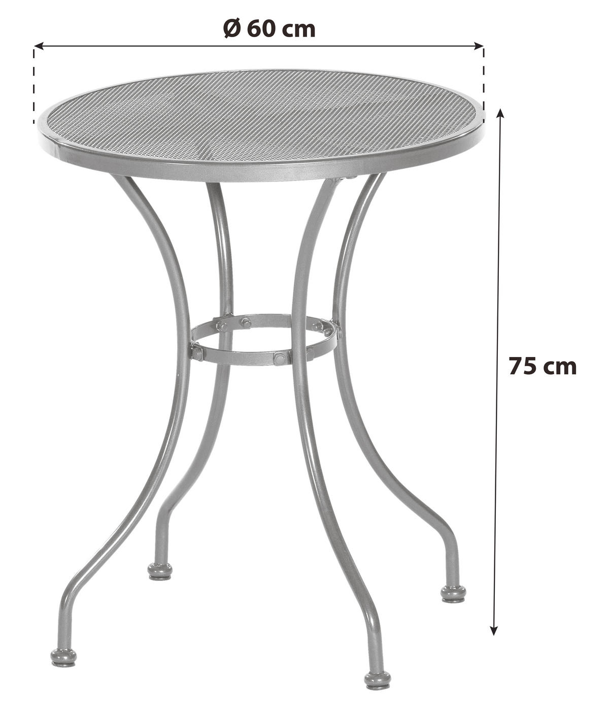 GARTENTISCH Metall Graphitfarben rund  - Graphitfarben, MODERN, Metall (60/60/75cm) - Gardenson