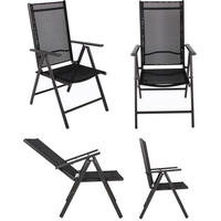 GARTENSTUHL-SET - Anthrazit, Basics, Textil/Metall (56/105/65cm) - MID.YOU