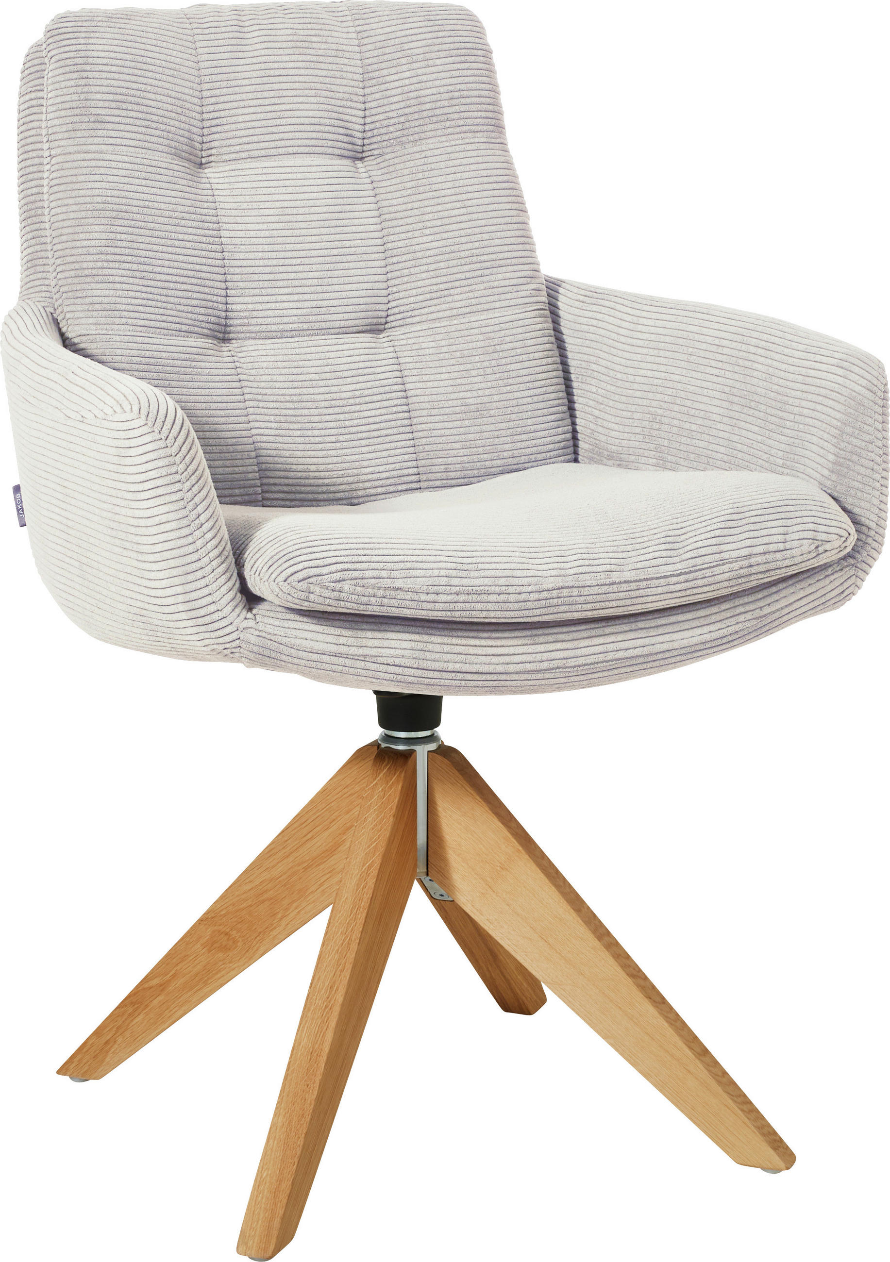 ARMLEHNSTUHL  in Cord  - Eichefarben/Hellgrau, Design, Holz/Textil (63/90/69cm) - Johann Jakob