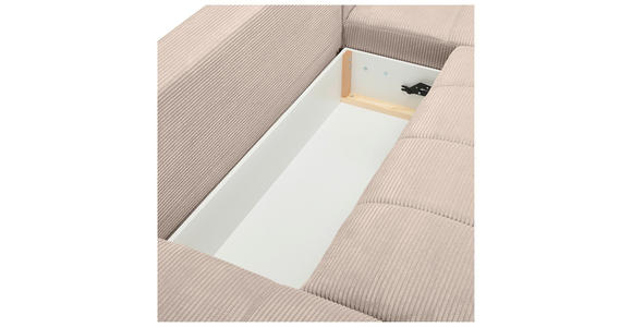 WOHNLANDSCHAFT  in Cord Taupe  - Taupe/Chromfarben, KONVENTIONELL, Kunststoff/Textil (180/376/180cm) - Carryhome