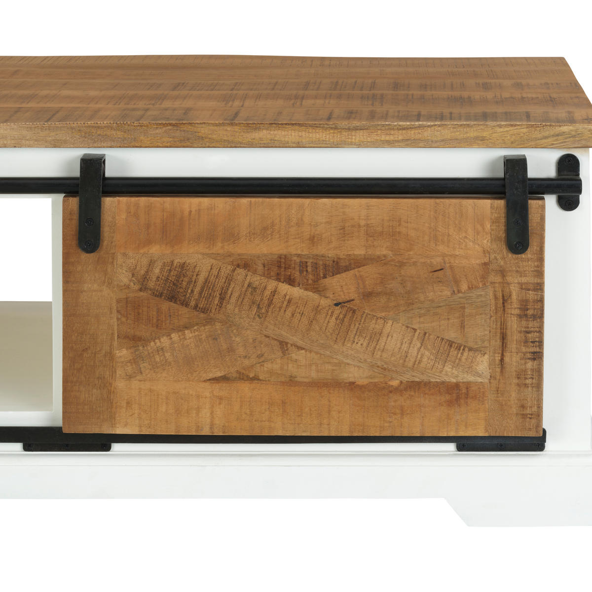 KONFERENČNÝ STOLÍK, prírodná farba, čierna, biela, drevo, 60/120/45 cm - čierna/biela, Lifestyle, drevo (60/120/45cm) - MID.YOU