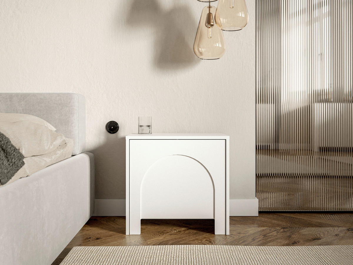 NACHTSCHRANK 53,5/51/35 cm  - Weiß, Design, Holzwerkstoff (53,5/51/35cm) - Boxxx