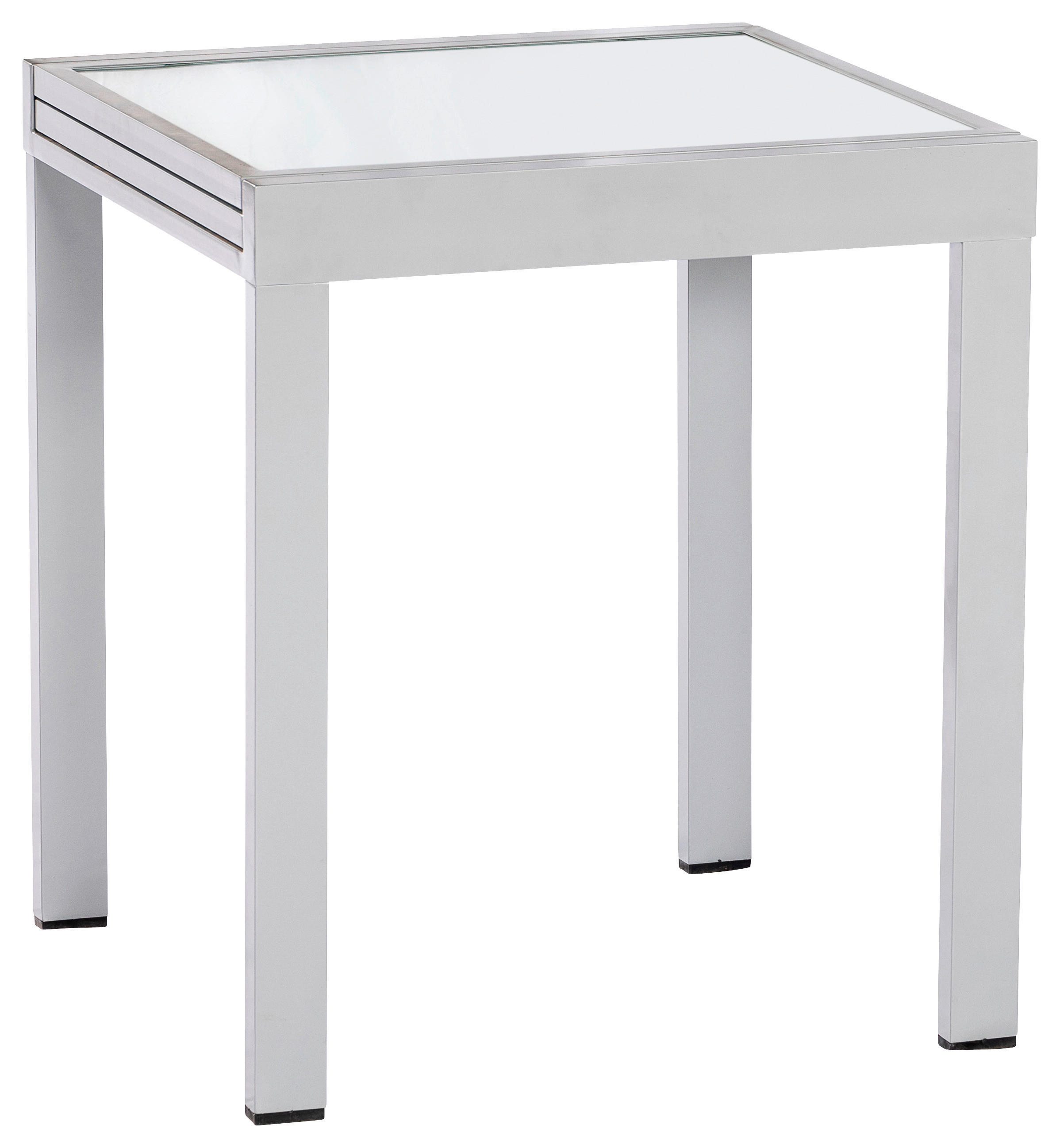 GARTENTISCH 65/130/65/75 cm Metall, Glas rechteckig  - Silberfarben, KONVENTIONELL, Glas/Metall (65/130/65/75cm) - Gardenson