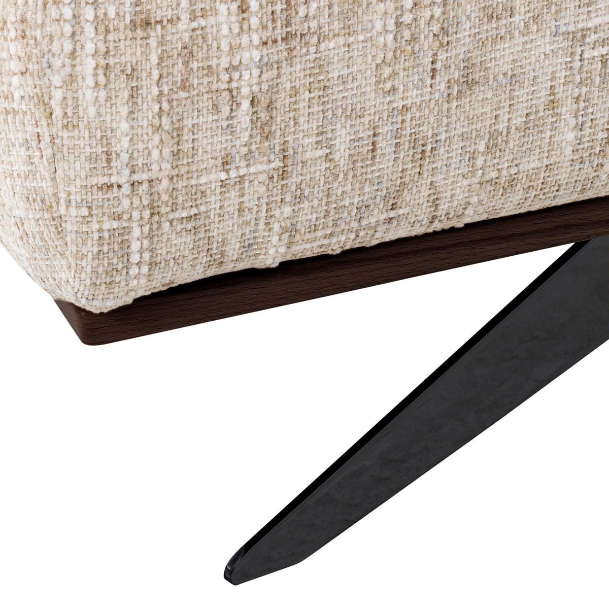 ECKSOFA PORTLAND in Struktur Beige Kopfteilverstellung  295/187 cm  - Beige/Schwarz, Design, Holz/Textil (295/187cm) - Livetastic