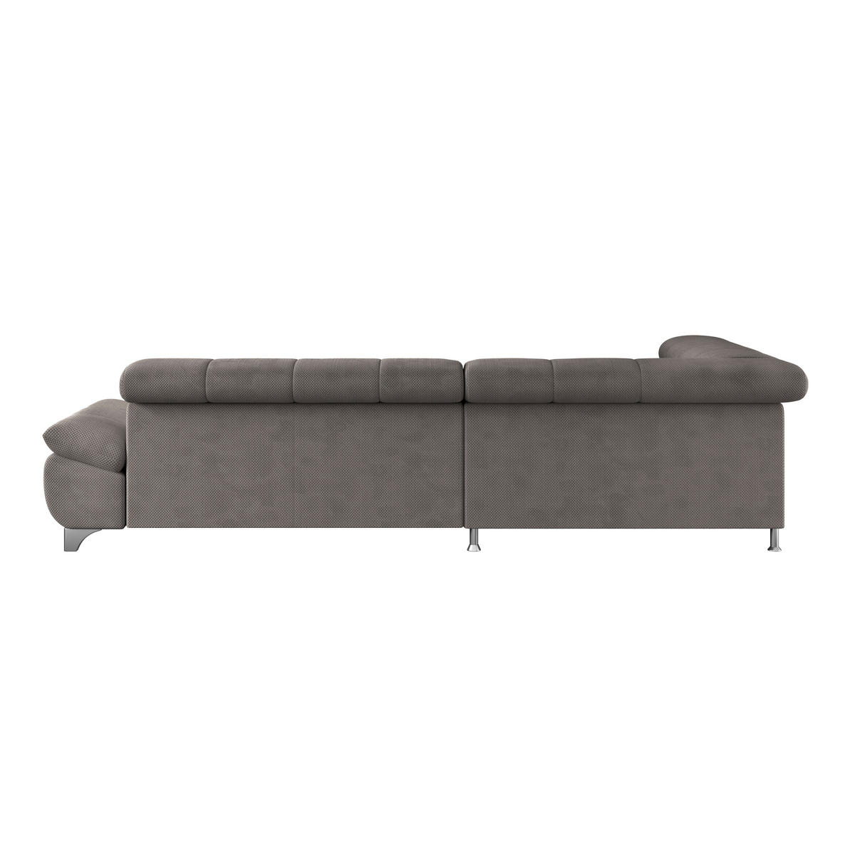 ECKSOFA Braun Chenille  - Chromfarben/Braun, KONVENTIONELL, Textil/Metall (234/312cm) - Livetastic