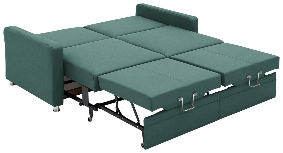 SCHLAFSOFA Chenille Opal  - Chromfarben/Opal, KONVENTIONELL, Textil/Metall (186/90/100cm) - Beldomo Style