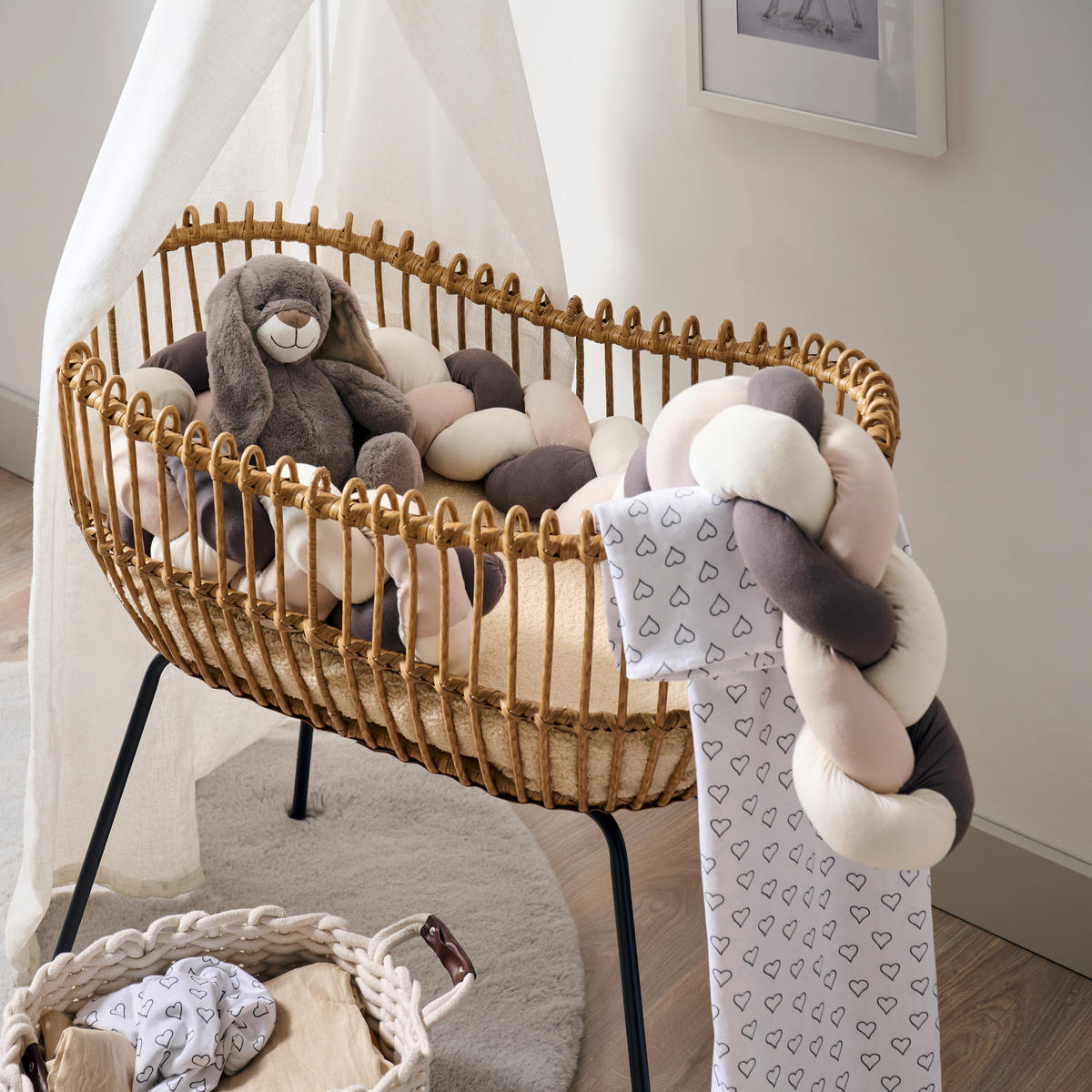 NESTCHENSCHLANGE 15/200 cm  - Dunkelgrau/Creme, Natur, Textil (15/200cm) - Avelia