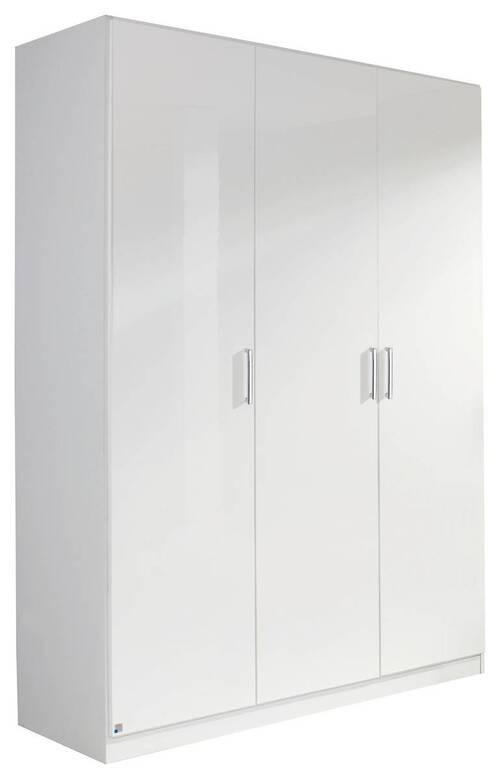 DREHTÜRENSCHRANK in Weiss - Chromfarben/Weiss, Design, Holzwerkstoff/Kunststoff (136/197/54cm) - Carryhome