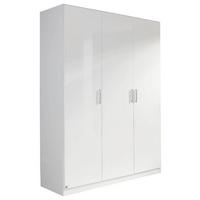 DREHTÜRENSCHRANK in Weiss  - Chromfarben/Weiss, Design, Holzwerkstoff/Kunststoff (136/197/54cm) - Carryhome