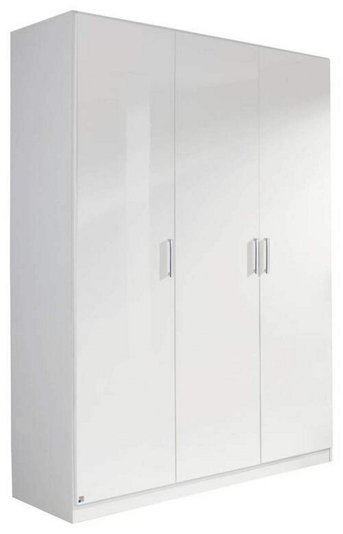 DREHTÜRENSCHRANK in Weiss  - Chromfarben/Weiss, Design, Holzwerkstoff/Kunststoff (136/197/54cm) - Carryhome