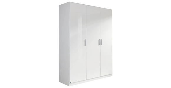 DREHTÜRENSCHRANK in Weiß - Chromfarben/Weiß, Design, Holzwerkstoff/Kunststoff (136/197/54cm) - Carryhome