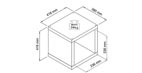 RAUMTEILER  in Holzwerkstoff   - Sonoma Eiche, Design, Holzwerkstoff (41/41/38cm) - Carryhome