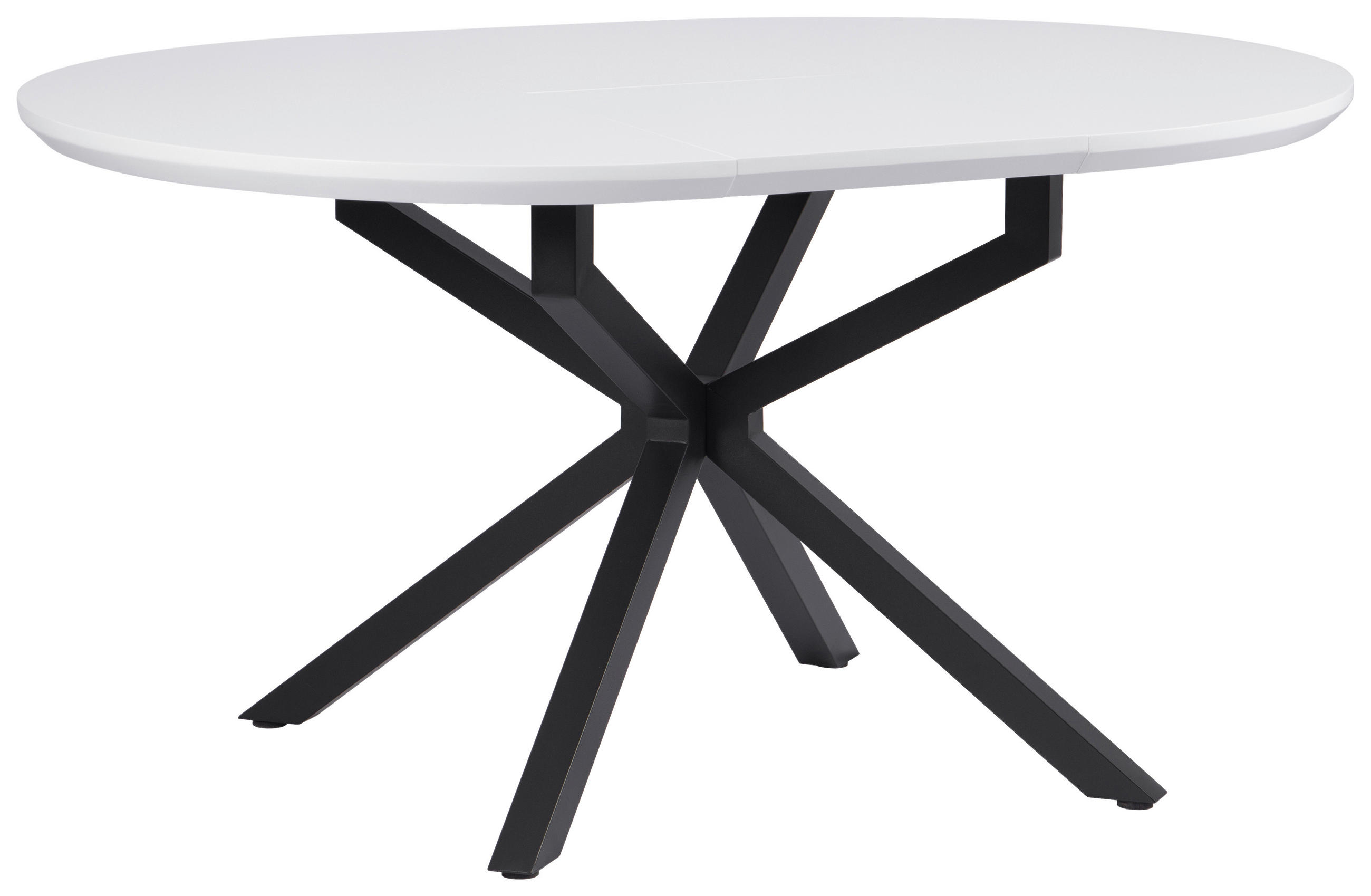 ESSTISCH 108/148/108/76 cm Nachbildung  Metall, Holzwerkstoff ausziehbar oval Schwarz, Weiß  - Schwarz/Weiß, MODERN, Holzwerkstoff/Metall (108/148/108/76cm) - Livetastic