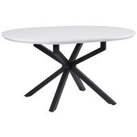 ESSTISCH 108/148/108/76 cm Nachbildung  Metall, Holzwerkstoff ausziehbar oval Schwarz, Weiß  - Schwarz/Weiß, MODERN, Holzwerkstoff/Metall (108/148/108/76cm) - Livetastic